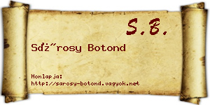Sárosy Botond névjegykártya
